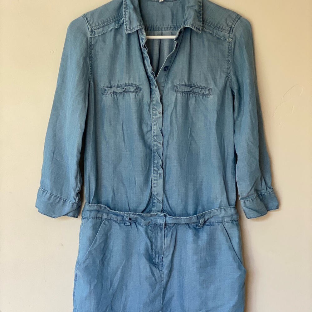 Etienne Marcel Los Angeles Light Blue Washed Denim Dress